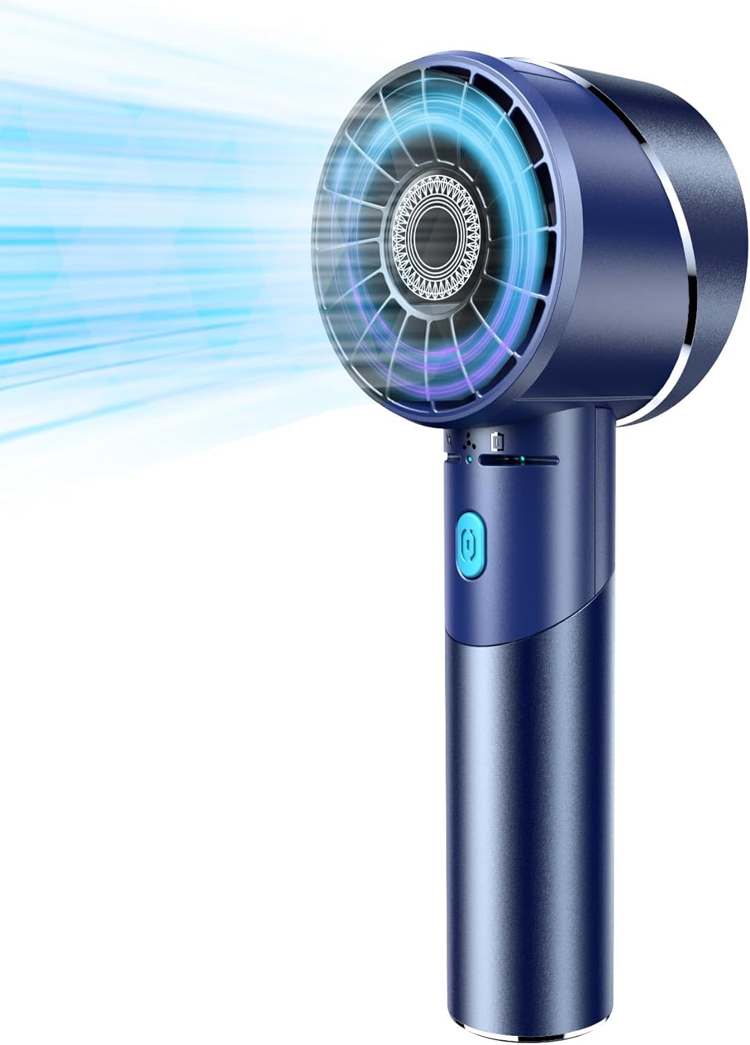 Handventilator Akku Aufladbar, Mini Stark Ventilator mit 7000 rpm Hohe Geschwindigkeit, Kleiner Meta