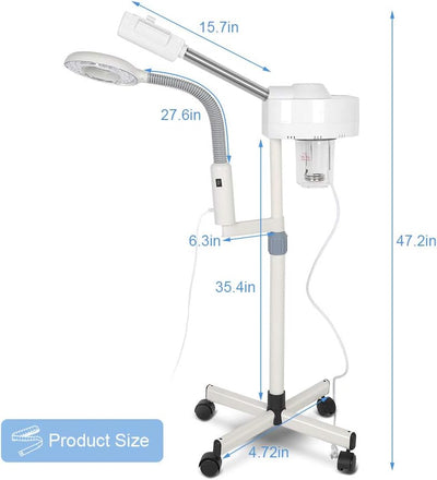 Cocoarm 2 in 1 Professionelle Gesichtsdampfer und 5X LED Lupenleuchte Dampfgerät Bedampfer mit Lupen