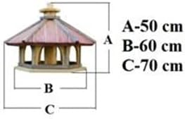 Vogelhäuschen, Vogelhaus aus Holz, Vogelhäuschen, Nistkasten, mit Ständer (Rotbraun, XXXL) XXXL Rotb