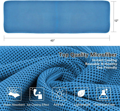 Kühlendes Handtuch, Eishandtuch, Mikrofaser-Handtuch für Hals und Gesicht, kühles Handtuch für Yoga,