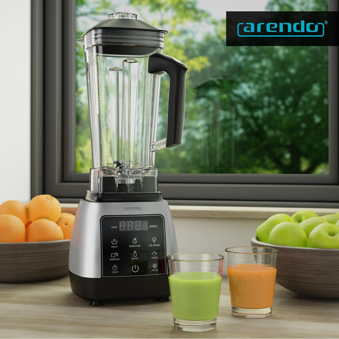 Arendo - Standmixer 2000 Watt mit Touchpanel - Hochleitungsmixer - 2L - 9 Geschwindigkeitsstufen – m