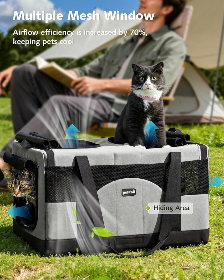 pecute Katzentasche Transporttasche Stabiler Halt Haustier Tragetasche, Transportbox Katze Leicht, F