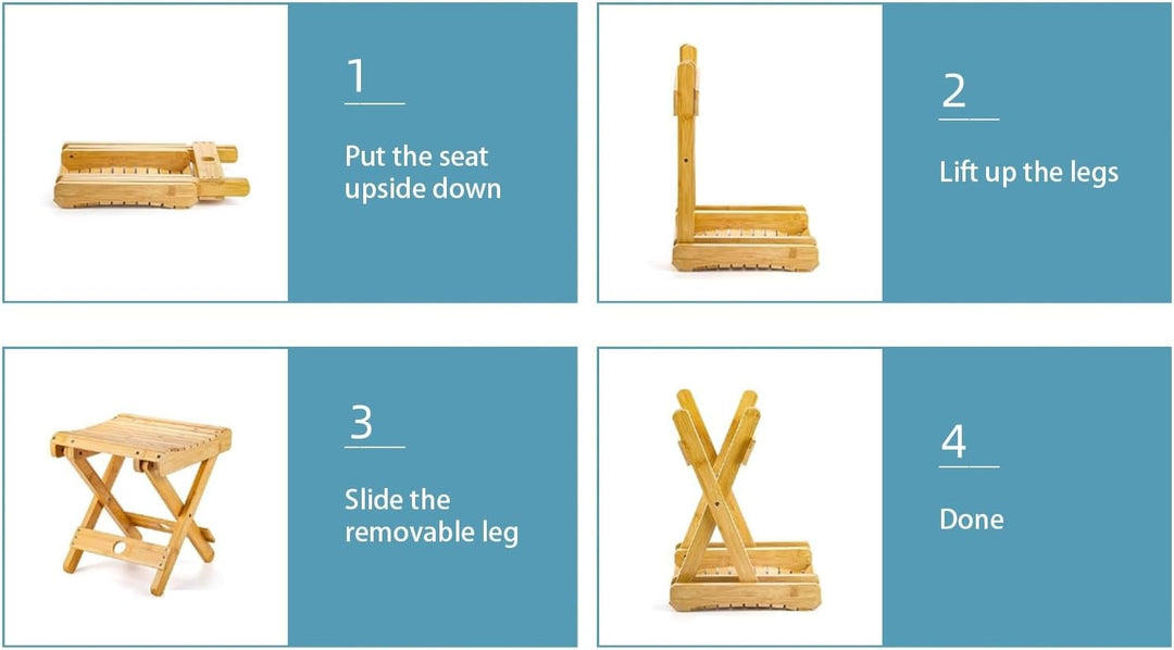Natudeco Klapphocker, Klappstuhl tragbarer Outdoor-Hocker, quadratischer Angelstuhl, einfacher Dusch