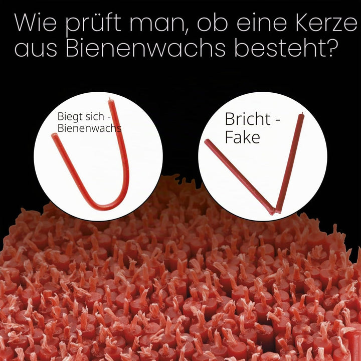 Danilovo Ritual Bienenwachs Kerzen (Rot) - Orthodoxe Kerzen für Gebet Tischdeko Hochzeit - Ungiftig,