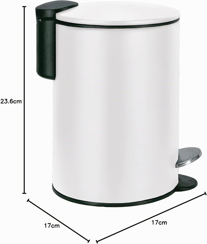 Kosmetikeimer Silence, Farbe: Weiss, Material: Metall, Grösse: Eimer 3 Liter Länge 17 cm, Breite 17