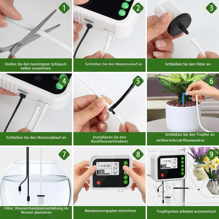 Automatische Bewässerung Indoor, Bewässerungssystem für 15 Pflanzen, Gewächshaus Bewässerung wiedera