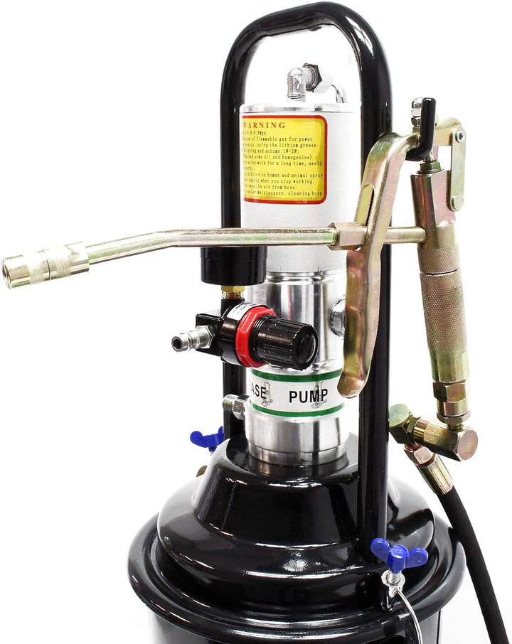 Wiltec Profi Fettpresse fahrbar mit Druckluft betrieben und 12 Liter Tank pneumatische Abschmierpres