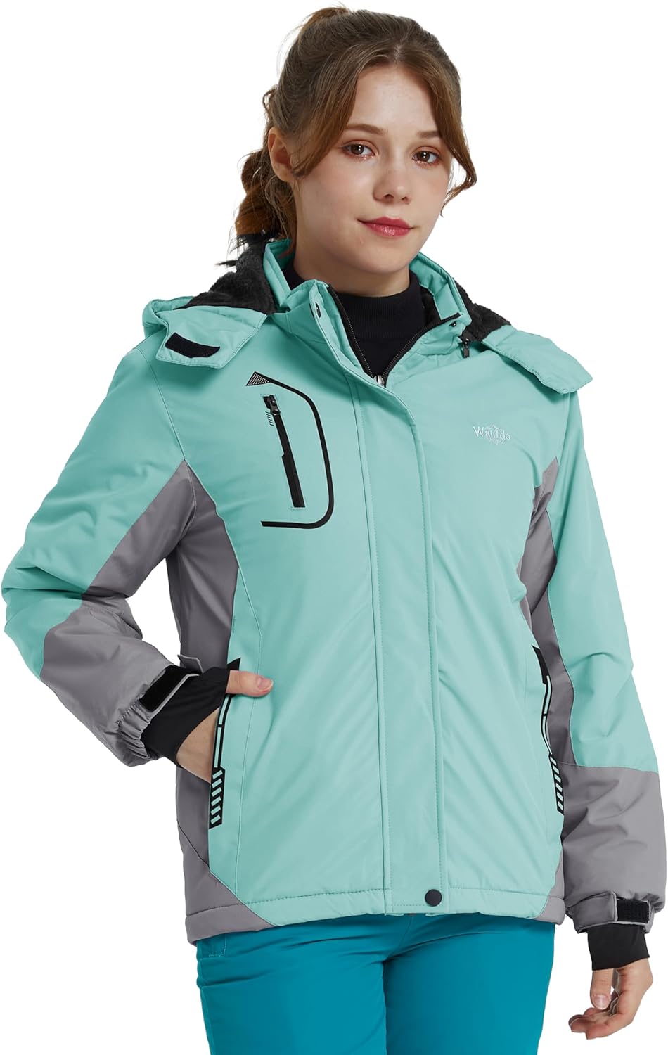Wantdo Mädchen Berg Ski Jacke Warmer Winter Fleece Mäntel Wasserdichter Atmungsaktive RegenMäntel Ou
