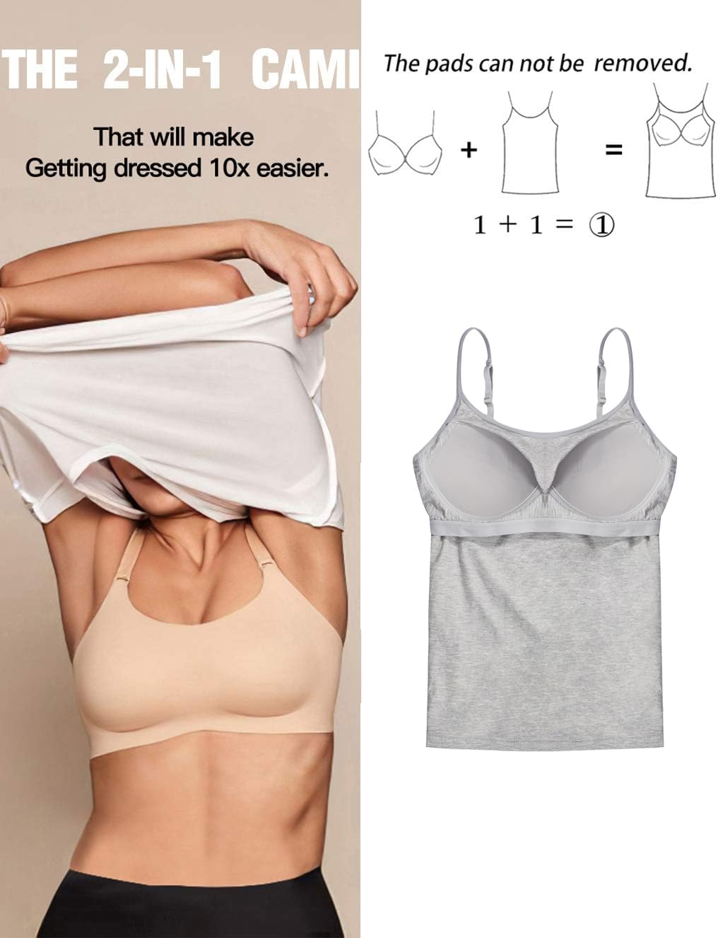 STARBILD Damen Unterhemd, S-4XL L Lichtgrau, L Lichtgrau