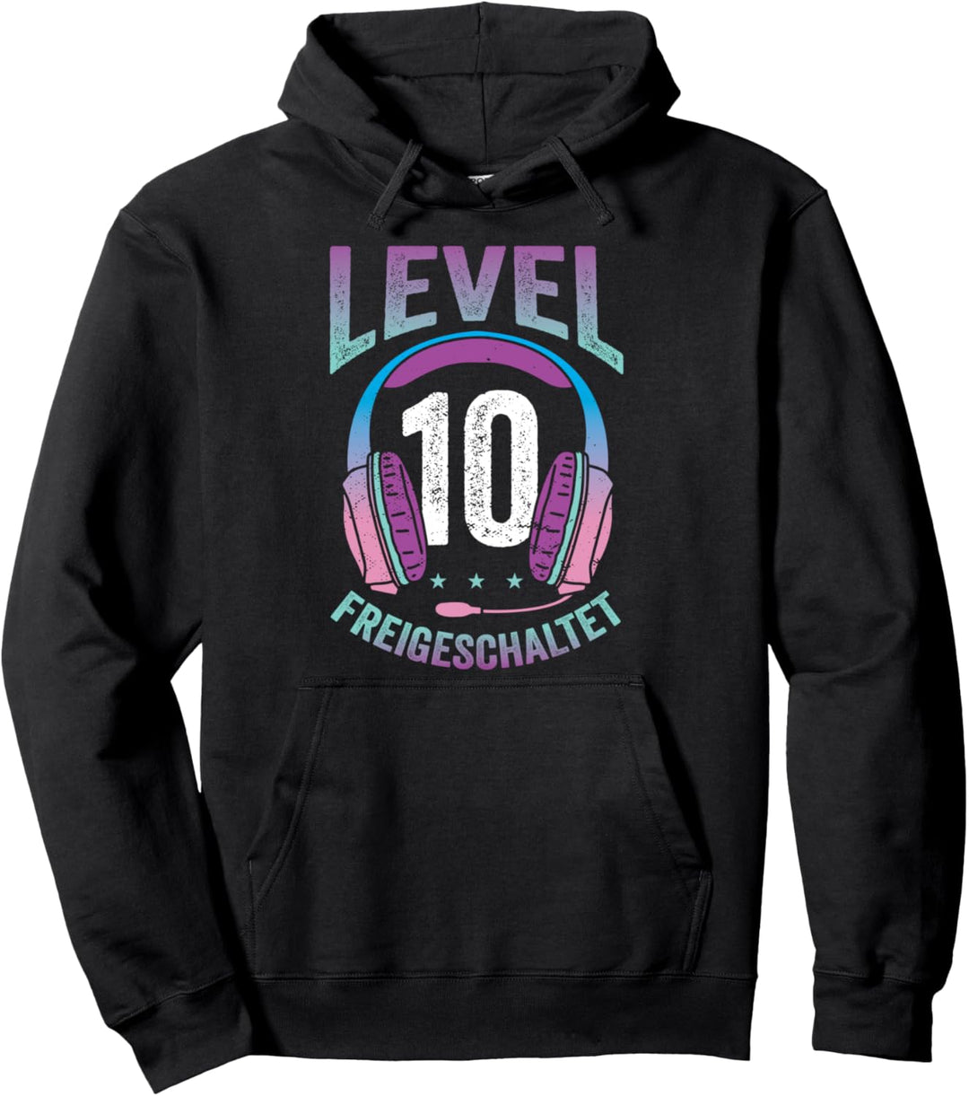 Mädchen Gamerin Level 10 Jahre Geburtstagsshirt Zockerin Pullover Hoodie