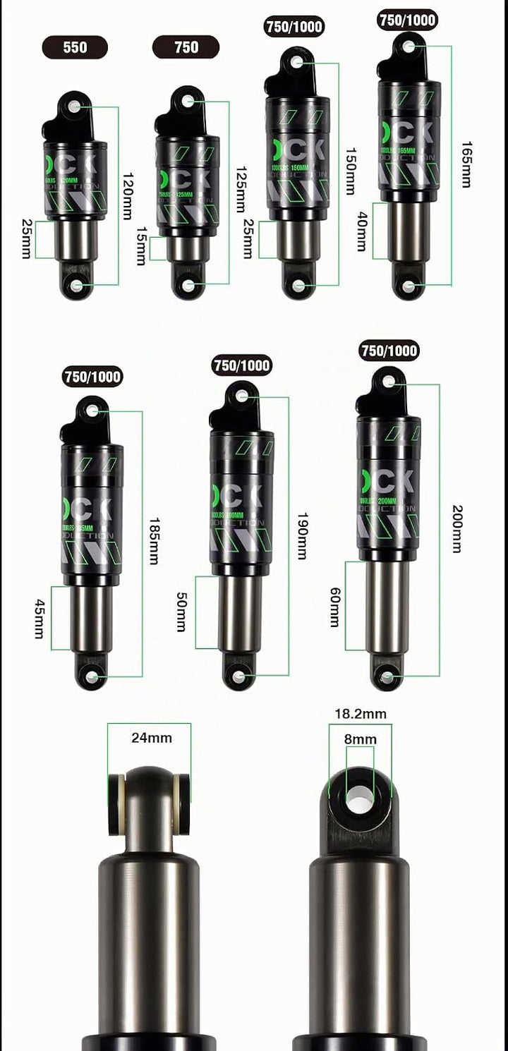 Chooee Fahrrad Stossdämpfer hinten 120mm 125mm 150mm 165mm 185mm 190mm 200mm Mountainbike Dämpfer Hi