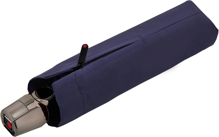 Knirps Taschenschirm T.200 Medium Duomatic in Navy mit Schutzhülle I Regenschirm mit Duomatic-Funkti
