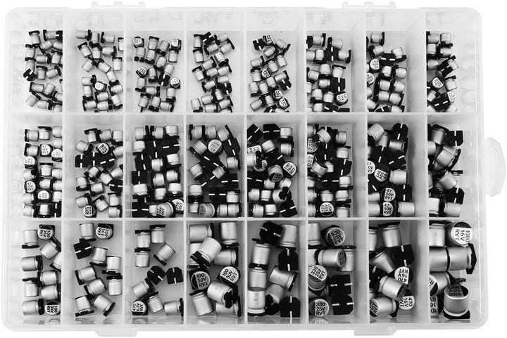 400 Stücke Elektrolytkondensatoren,24 Werte SMD Aluminium Radialkondensator Assorted Kit 1uF - 1000u