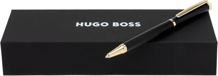 Hugo Boss Sophisticated Kugelschreiber aus Messing in der Farbe Schwarz Matt, Länge: 13,6cm, Minenfa