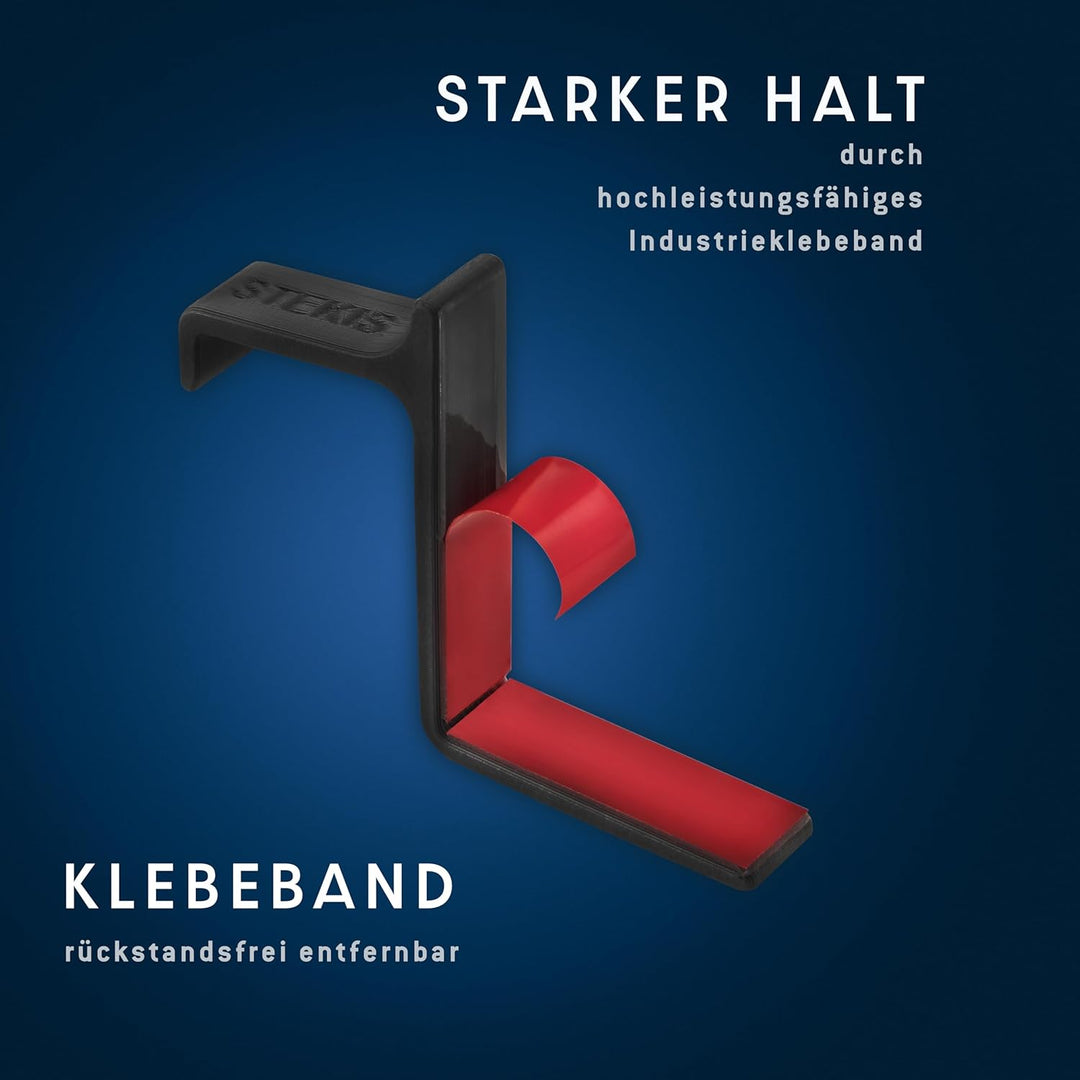 STEKIS Headset Halterung für Monitor &amp; Bildschirm – 10er Set Kopfhörer Haken (Small) – für schmale H