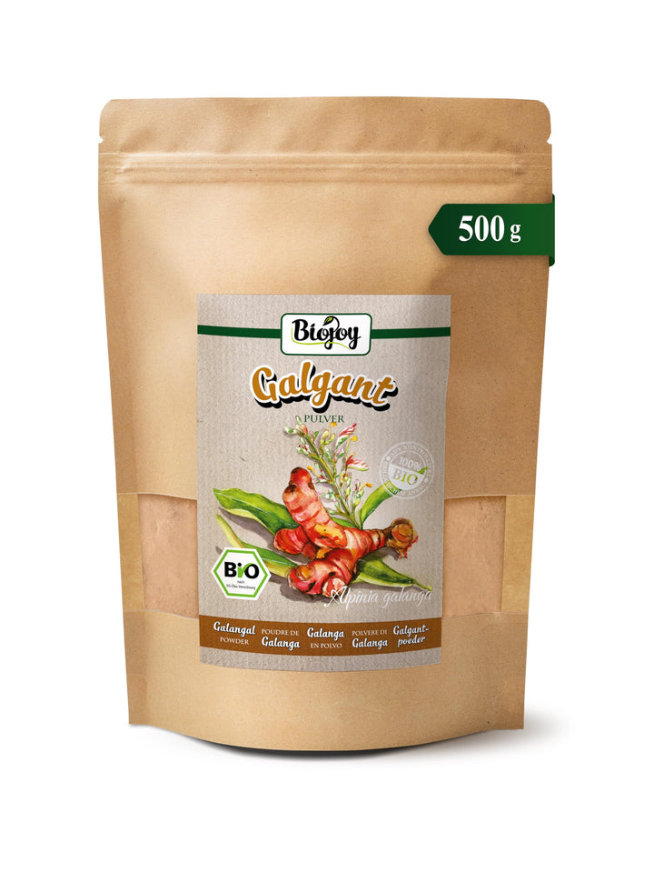 Biojoy BIO-Galgant Pulver (500 g), Galgantwurzel schonend gemahlen (Alpinia galanga) 500 g (1er Pack