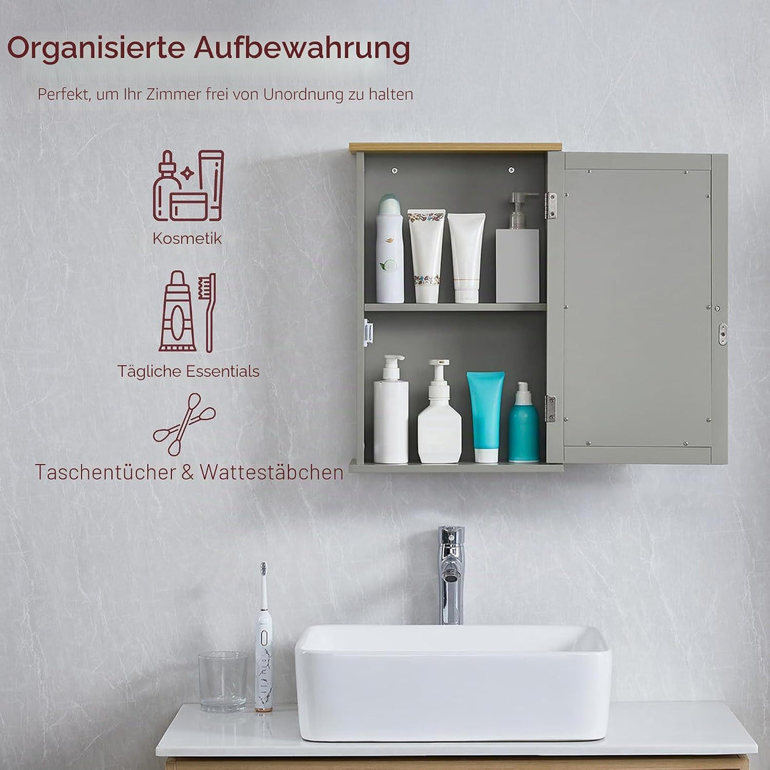 Bath Vida Hoch-& Midischränke fürs Bad, Mitteldichte Holzfaserplatte, Grau, Standard 1 Tür Grau, 1 T
