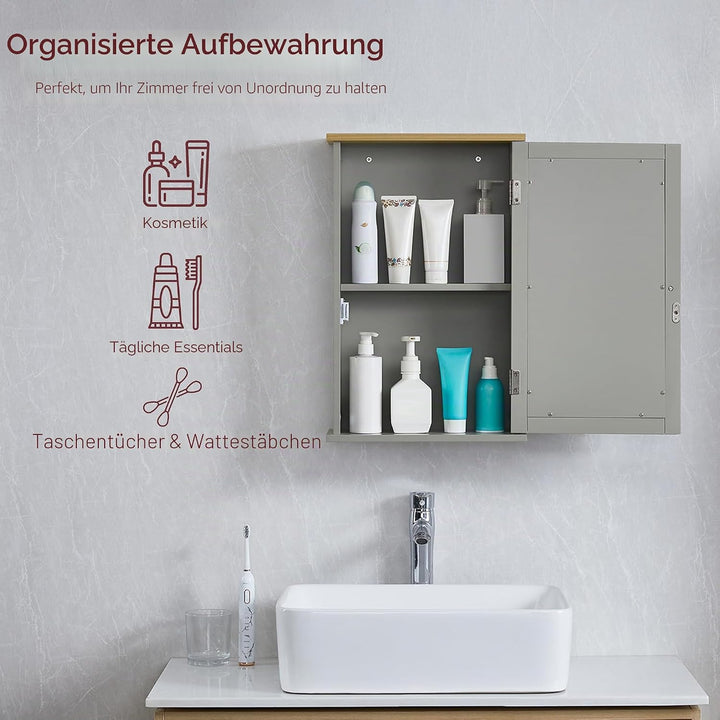 Bath Vida Hoch-& Midischränke fürs Bad, Mitteldichte Holzfaserplatte, Grau, Standard 1 Tür Grau, 1 T