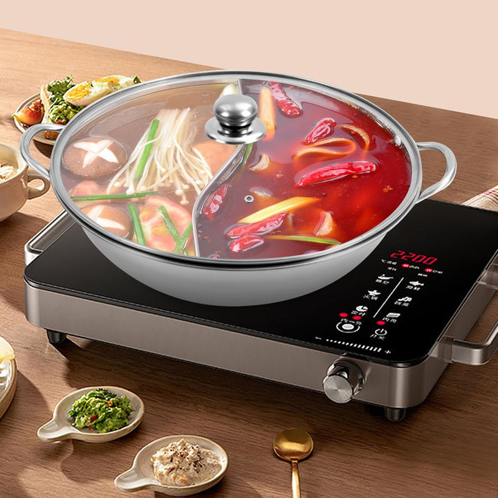 Edelstahl Dual Shabu Shabu, Küche Hot Pot Kochen Suppe Divider Shabu Topf Kochgeschirr aus Edelstahl
