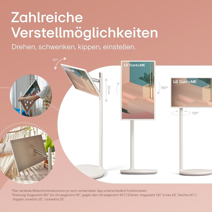 LG 27ART10 TV 68cm (27 Zoll) Lifestyle TV StanbyME (Touch Screen, 60 Hz, integrierter Akku, Streamin