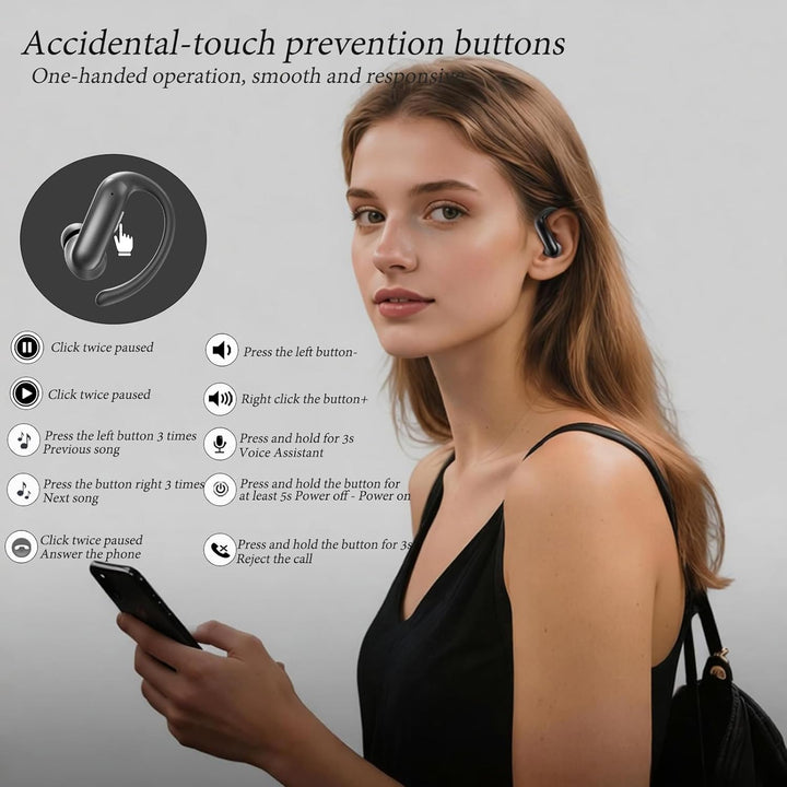 Bluetooth 6.0 Kopfhörer Sport,Kopfhörer Kabellos HiFi Immersive Sound,75 Std Spielzeit,LED-Anzeige,I