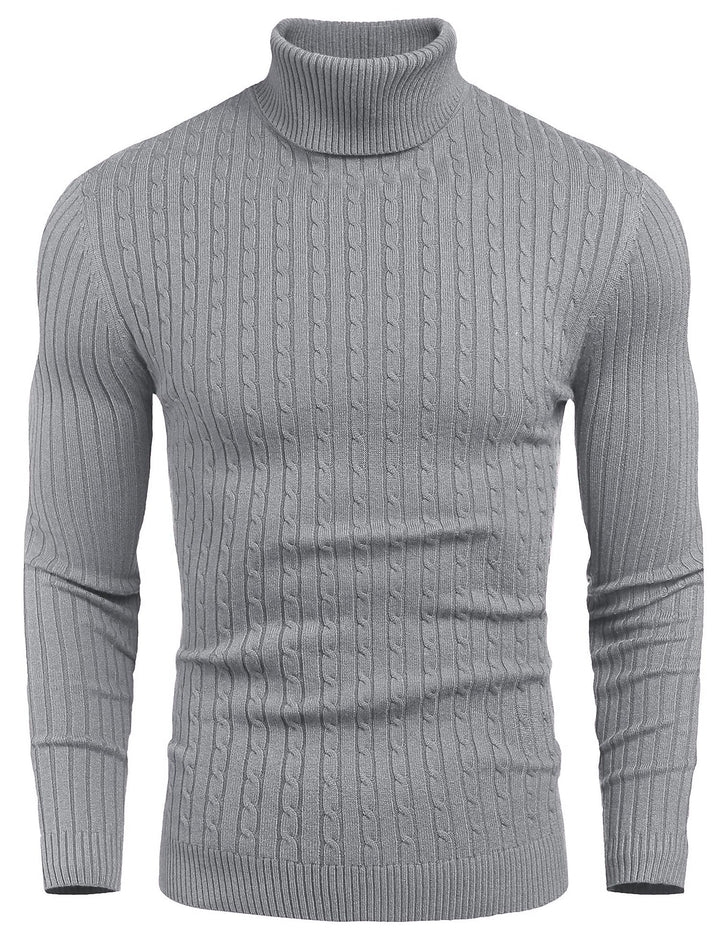 COOFANDY Herren Pullover Feinstrick Langarm Rollkragenpullover Winter Pullover Slim fit Freizeit Rol
