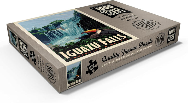 Iguazú Falls: Argentina &amp; Brazil, Vintage Poster - Premium 1000 Teile Puzzle - MyPuzzle Sonderkollek