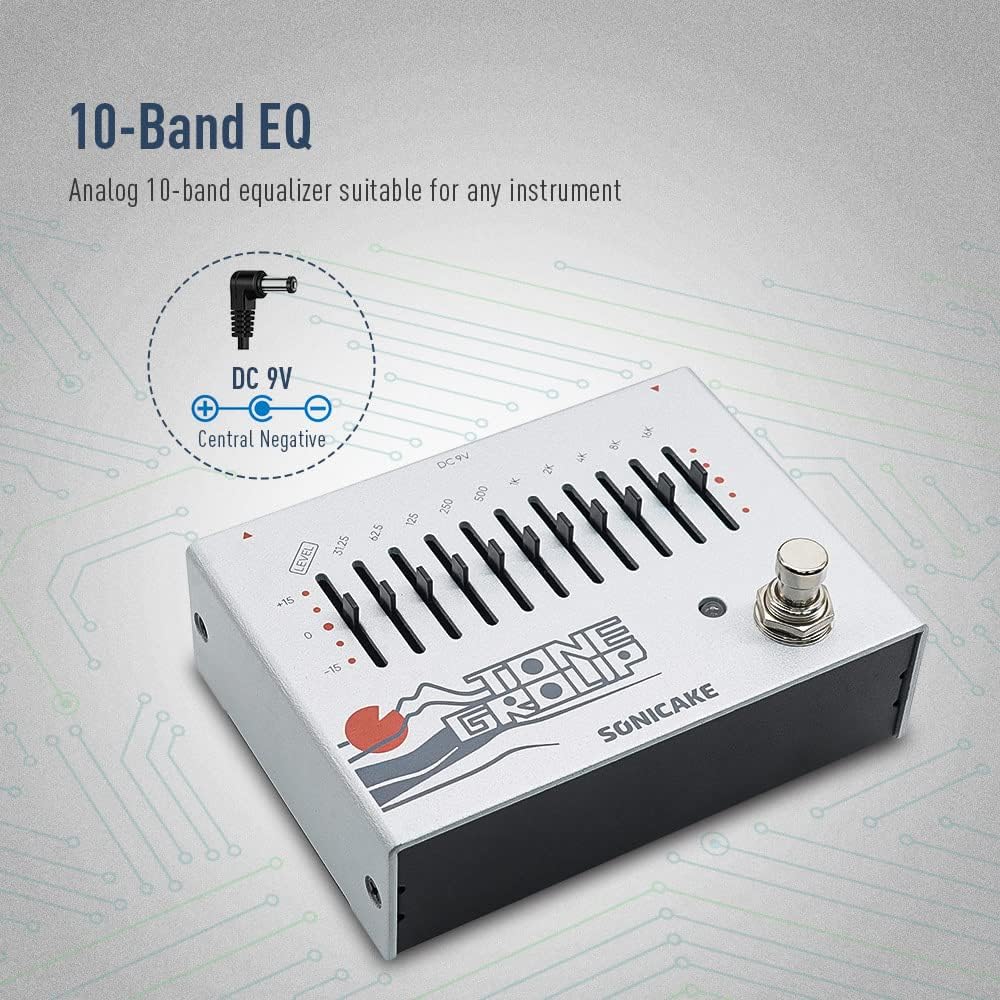SONICAKE EQ Equalizer Gitarren Effektpedal 10-Band Tone Group, EQ Equalizer