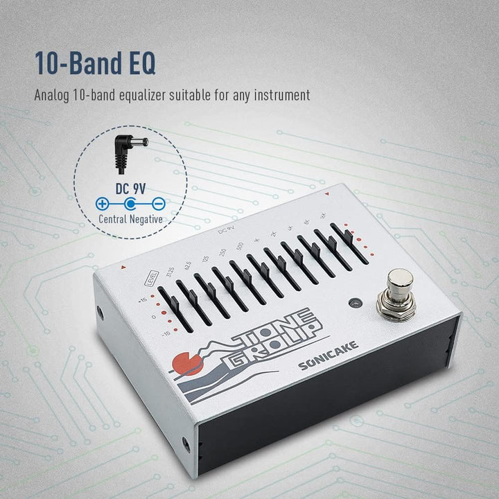 SONICAKE EQ Equalizer Gitarren Effektpedal 10-Band Tone Group, EQ Equalizer