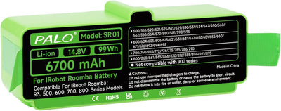 14,8/V 6700mAh Ersatzakku für IRobot Roomba 900/500/600/700/800 Series - Lithium Akku Kompatibel IRo