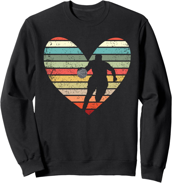 Retro Herz Basketball Sweatshirt