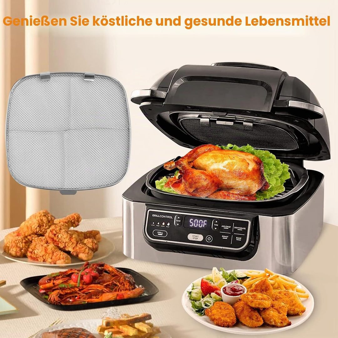 Edelstahl Splatter Schild für Ninja Foodi AG301, Luftfräter Ersatzteile Zubehör Feine Mesh Splatter