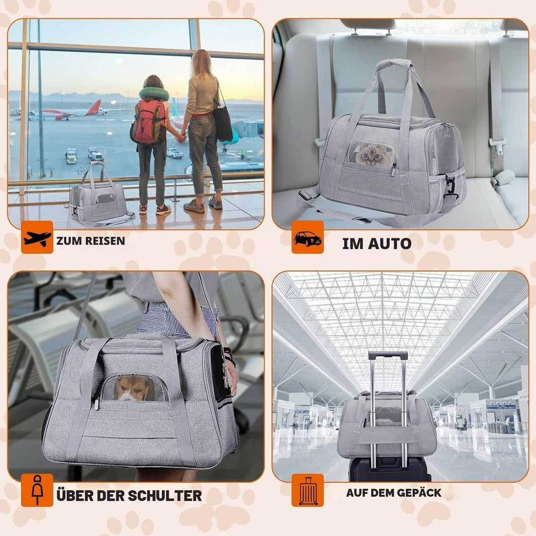 Transporttasche für Hund Katze Faltbar Hundetransportbox Katzentransportbox Atmungsaktiv Hundetasche