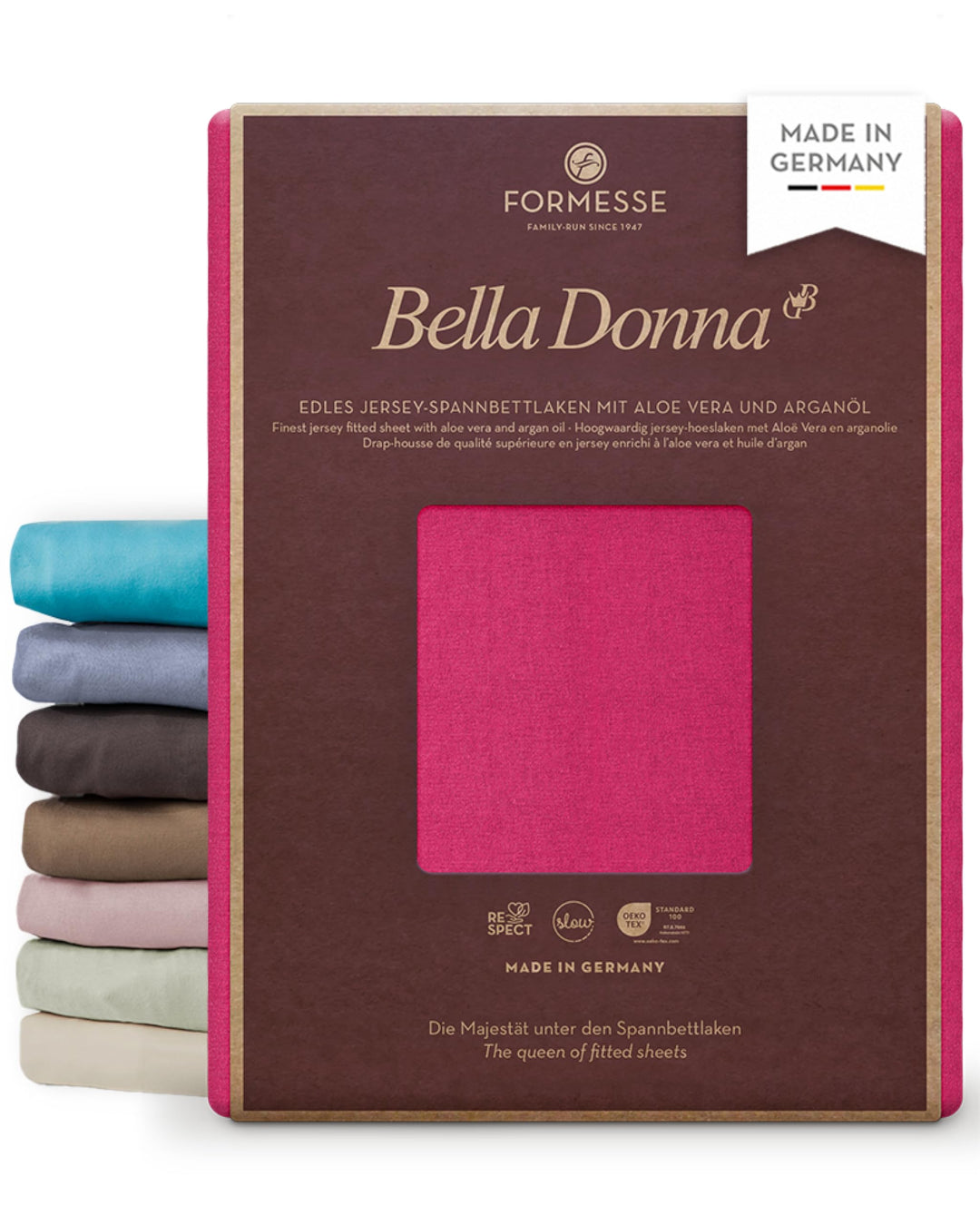 Formesse Bella Donna Jersey Spannbetttuch Spannbettlaken, Grösse:180x200-200x220 cm, Farbe:0192 Mage