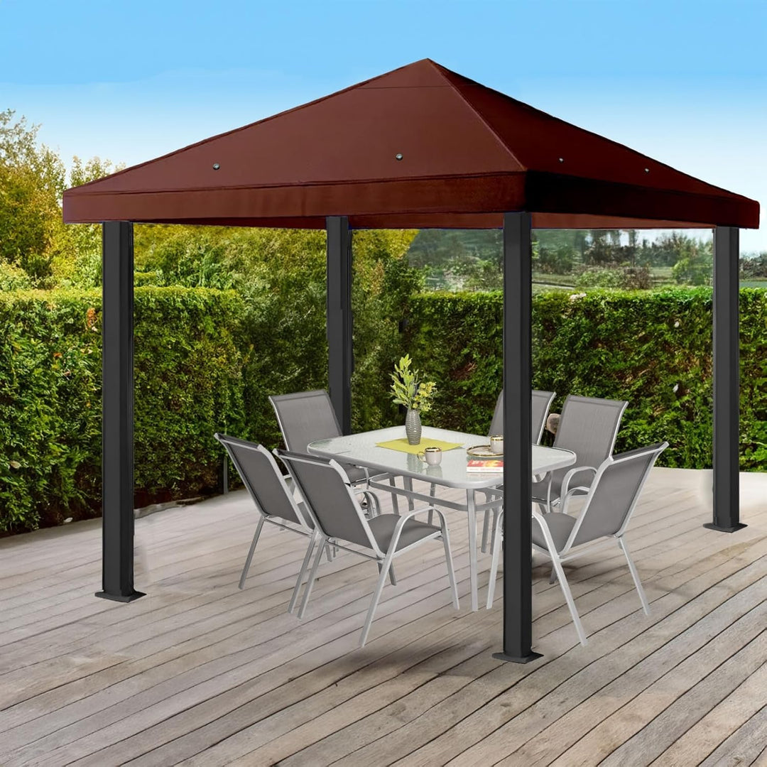 Braun freigarten.de Ersatzdach für Pavillon 3x3 Meter Wasserdicht Material: Panama PCV Soft 370g/m²