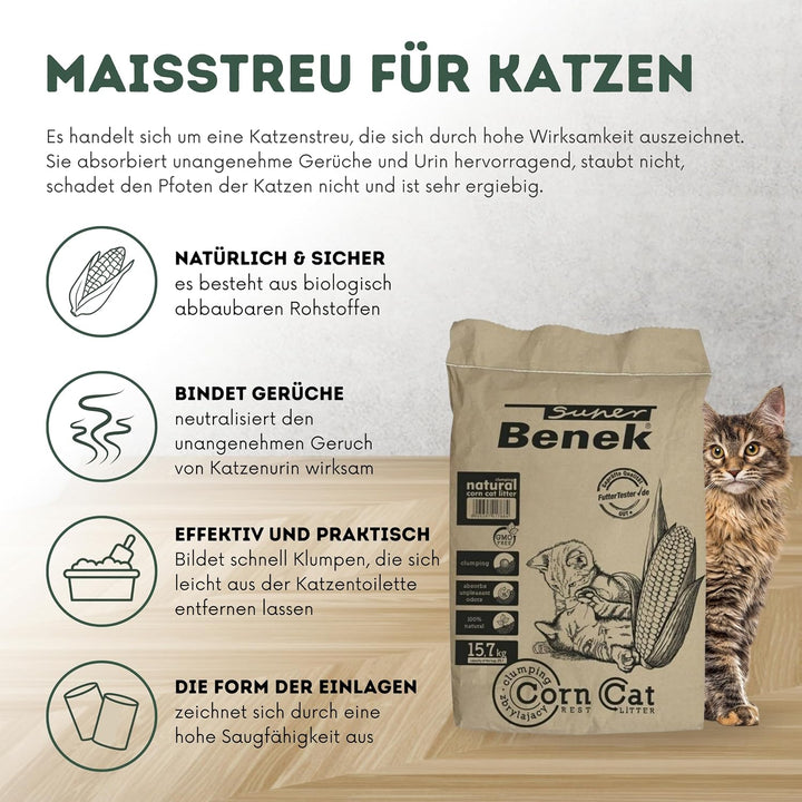 Certech Super Benek Corn Cat - Corn Cat Litter Clumping 25 l