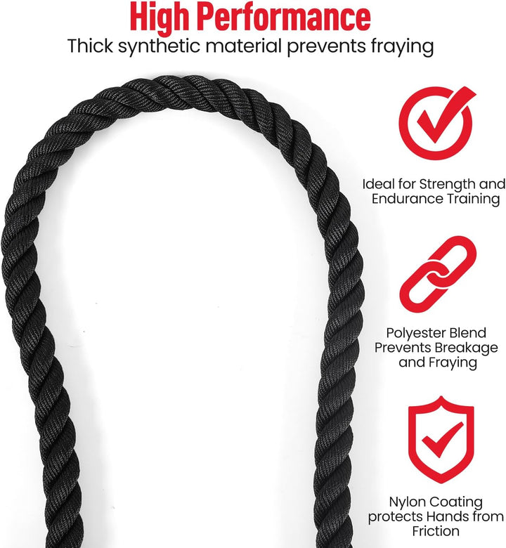 Ultrasport Battle Rope, Seillänge 3,8 cm Durchmesser, hochwertiges Schlagseil für Kraftausdauer & Mu