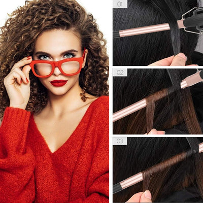 Culwad Lockenstab Kleine Locken, 9mm Keramik Lockenstab Dünn für Kurze/Mittlere Haare, Afro Locken K