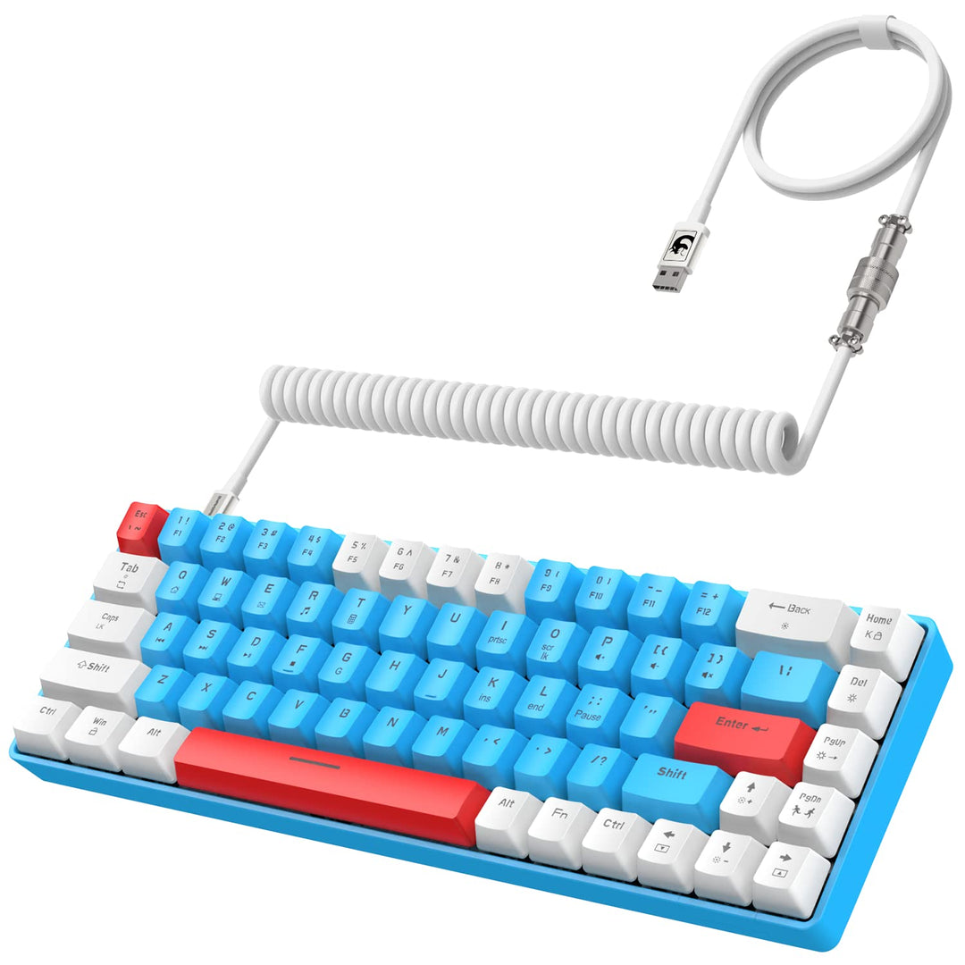 YINDIAO T8 60% Gaming-Tastatur,68 Tasten,Kompakte,Kabelgebundene,Mechanische Mini-Tastatur mit 18 Ch