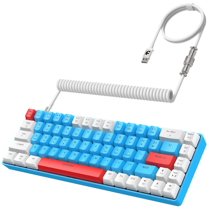 YINDIAO T8 60% Gaming-Tastatur,68 Tasten,Kompakte,Kabelgebundene,Mechanische Mini-Tastatur mit 18 Ch