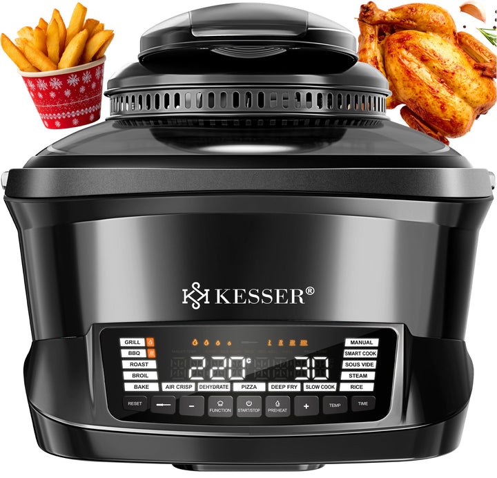 KESSER® Multikocher mit Heissluftfritteuse 8L & 16 Programme Küchengerät - Grillen, Backen, Schmoren