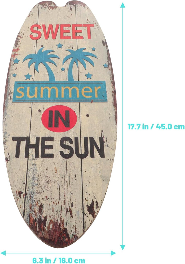 Operitacx Surfbrett Holz Deko Schild 18X6.5 Zoll Strand Meer Wanddekoration Tiki Stil Sommer Bar Hau