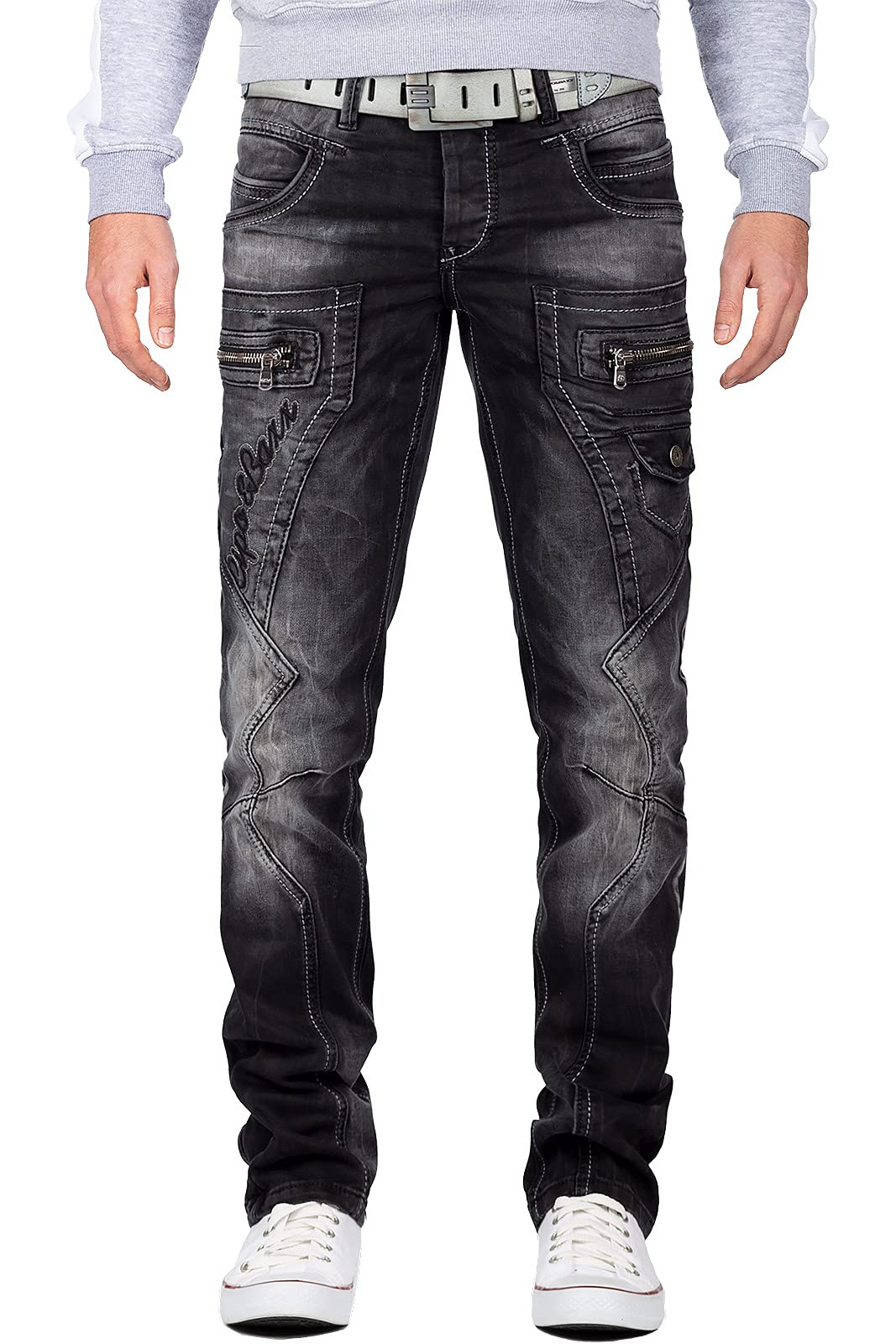 Cipo &amp; Baxx Herren Jeans in Regular &amp; Slim Fit im Biker- und Used-Look | Verschiedene Designs mit St