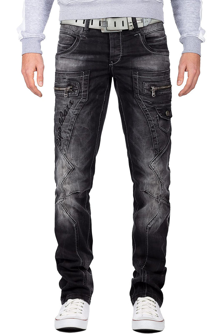 Cipo &amp; Baxx Herren Jeans in Regular &amp; Slim Fit im Biker- und Used-Look | Verschiedene Designs mit St