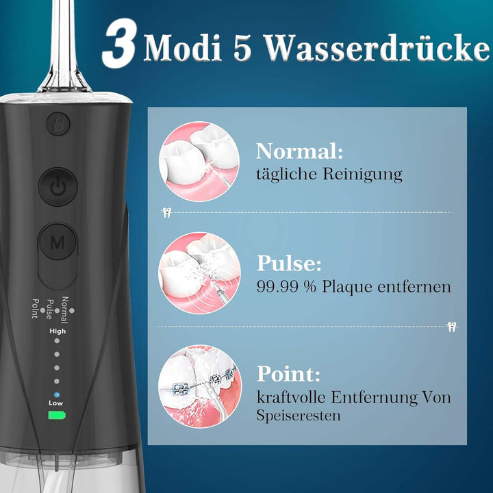 SURFOU Munddusche Kabellos, Elektrische Zahnseide Oral Irrigator Zahndusche Wasser Zahnreiniger, Zah