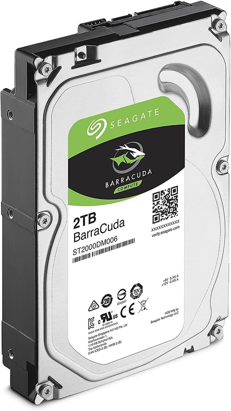 Seagate Barracuda 2TB interne Festplatte, 3.5 Zoll, 7200 u/min, 256 MB Cache, SATA 6GB/s, silber, Bu