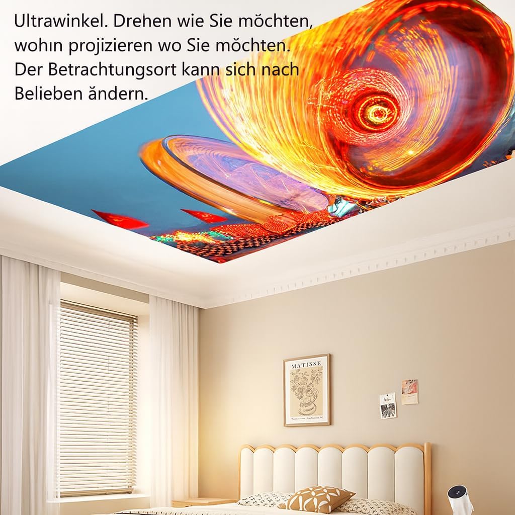 HY300 PRO Mini Beamer, 4K 1080P Unterstützung, mit Android 11, WiFi 6, unterstützt Airplay & Miracas