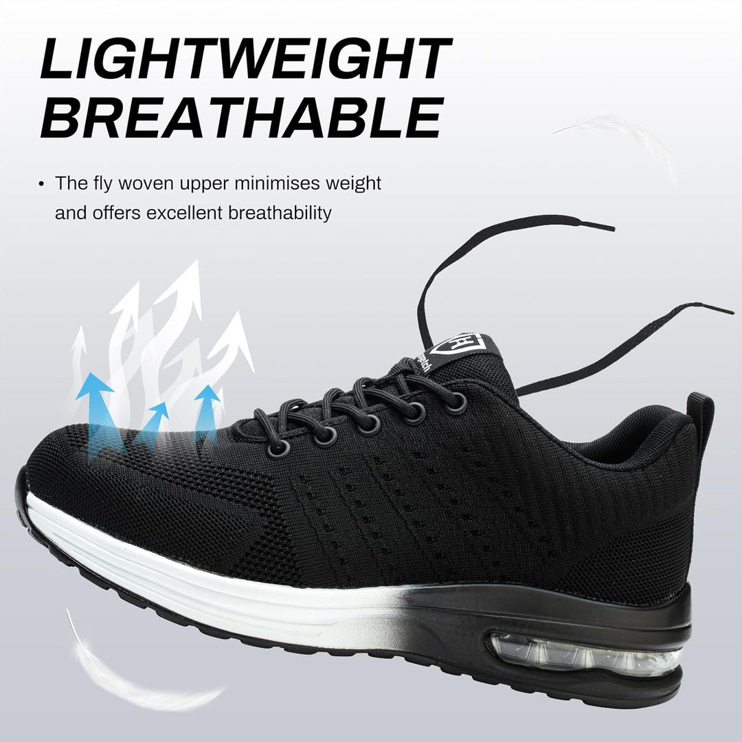 Sicherheitsschuhe Herren Arbeitsschuhe Damen Leicht Sportlich Arbeitsturnschuhe mit Stahlkappe rutsc
