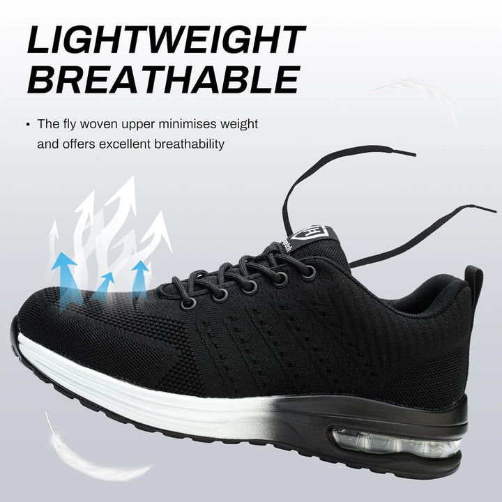 Sicherheitsschuhe Herren Arbeitsschuhe Damen Leicht Sportlich Arbeitsturnschuhe mit Stahlkappe rutsc