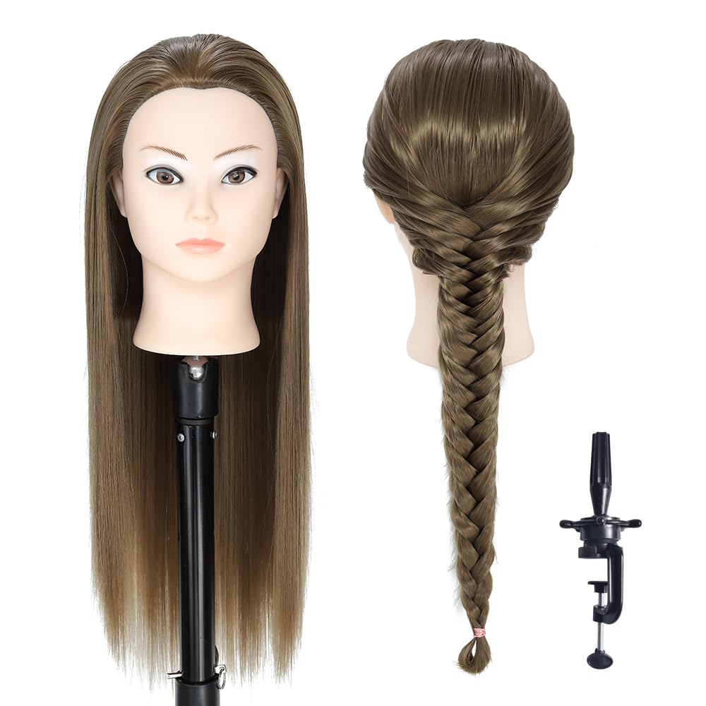 Training Kopf, 26-28" 100% synthetische Faser lange Haare Friseur Kosmetologie Schaufensterpuppe Pup